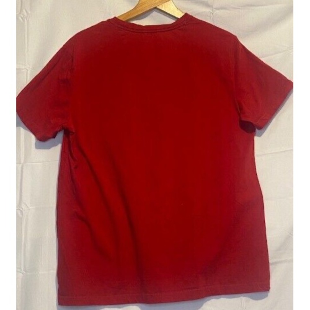NAUTICA Deck T-Shirt Men's MEDUIM Red SHORT SLEEVE V-Neck TRIMMER FIT solid - Picture 2 of 4